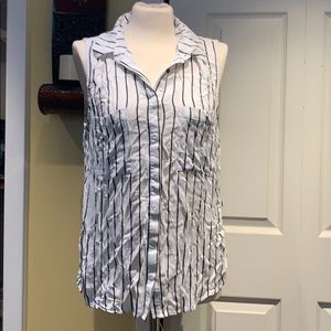 Striped button down tank